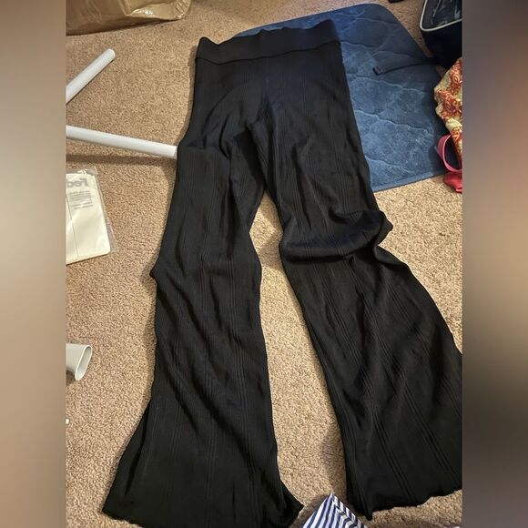 Everlane textured ribbed high rise flare pant M - Picture 3 of 9